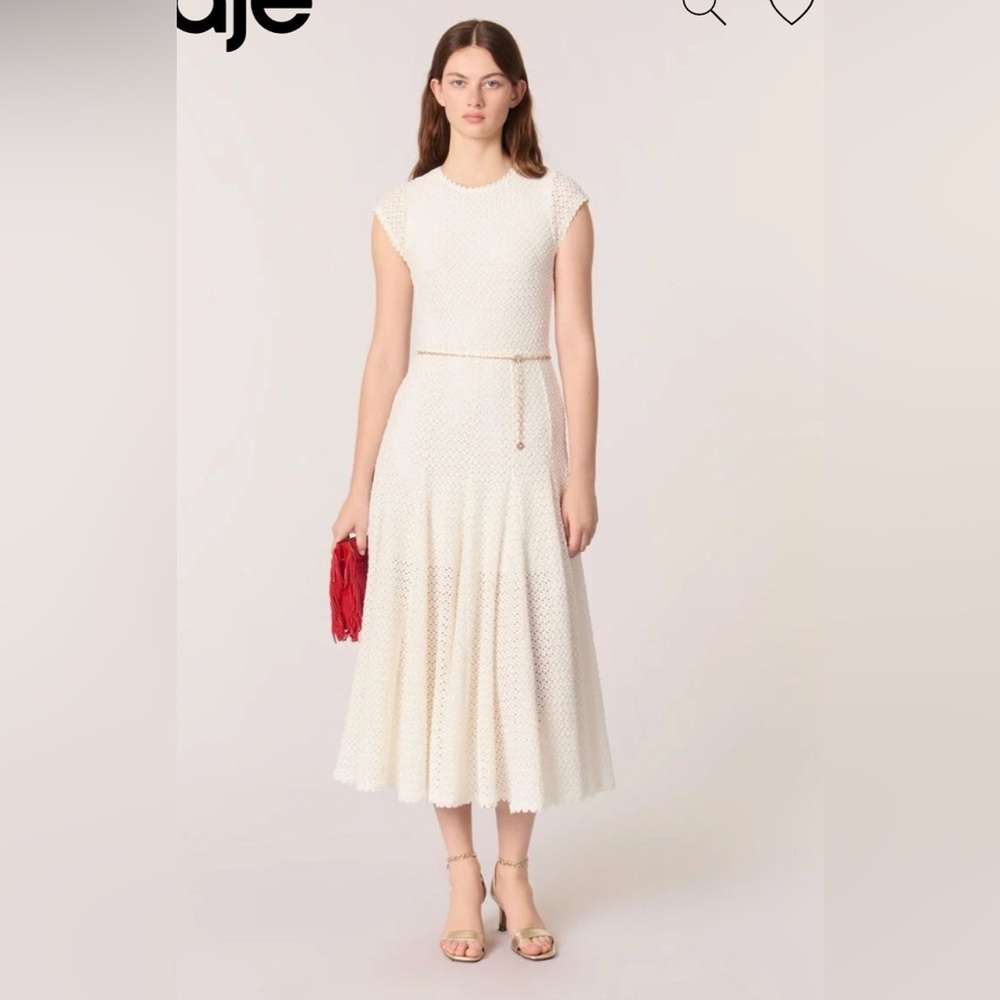 Maje crochet knit maxi dress